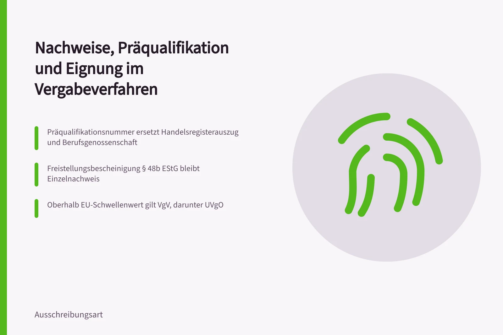 Karte zu Nachweisen, Präqualifikation und Eignung im Vergabeverfahren