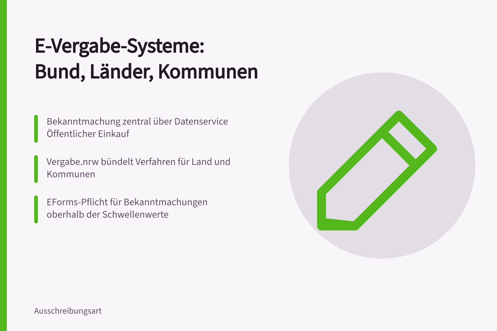 Übersicht der e-Vergabe-Systeme in Bund, Ländern und Kommunen