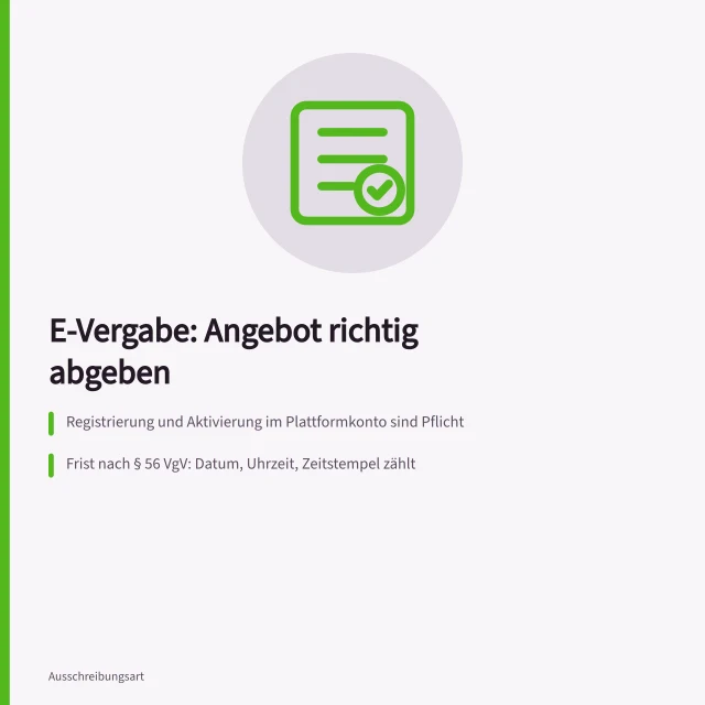 Karte zur Abgabe von Angeboten über die e-Vergabe. Was ist bei der Abgabe eines Angebots über die e-Vergabe zu beachten?